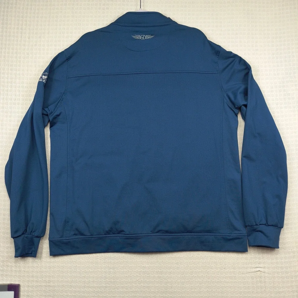 Straight Down Mens XXL‎ Blue Hybrid Full Zip Quilted Golf Jacket Bulle Rock Logo